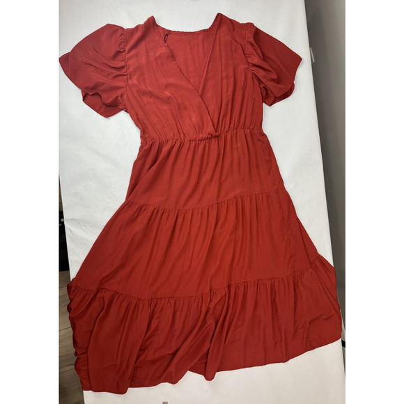 Petal & Pup Barker Maxi Dress Rust Boho Cottagecore Comfort Dress Women Large - Picture 1 of 10